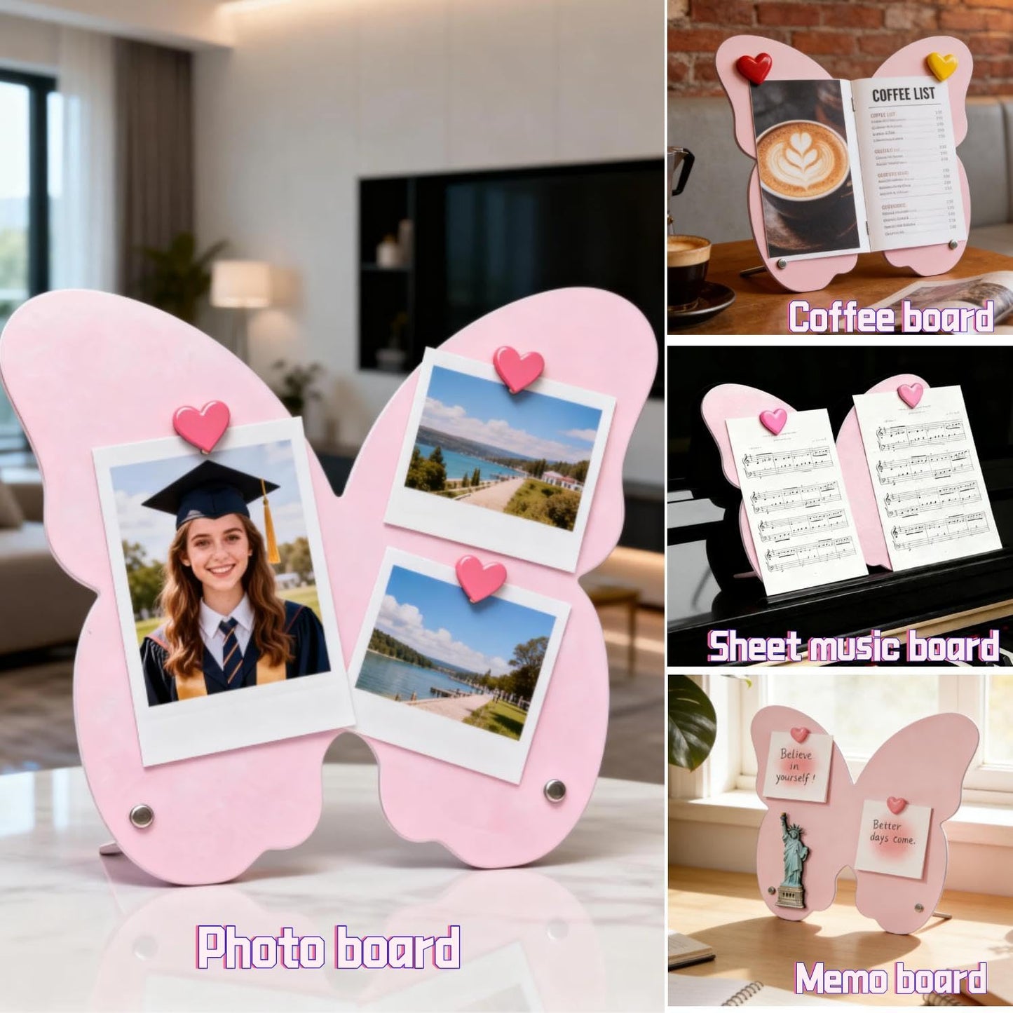 2 Pcs Magnetic Board, Black Magnet Message Board, 11"x7.8"Metal Magnetic Bulletin Board with 50pcs Memo Sheets and 8pcs Magnets, Magnet Display for Home, School, Kitchen, Office(Square,White)
