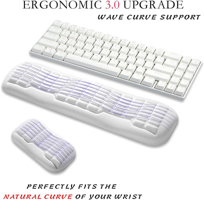 UnivoColors Ergonomic Mouse Wrist Rest,Latest 3.0 Wave Curve Design,High-Resilience Memory Foam Non-Slip Base,Reduces Wrist Fatigue,Ideal for Office Gaming & Long Hours of Use(Black)