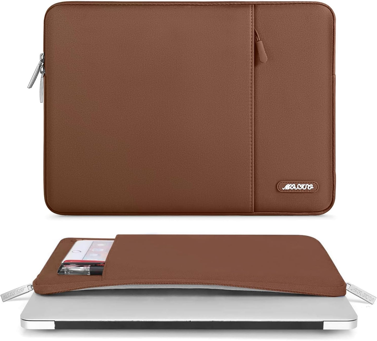 MOSISO Laptop Case 13.3 inch, 13-13.3 inch Laptop Sleeve Compatible with MacBook Air/Pro 13/Pro 14 M5 M4 M3 M2 M1, HP Dell ASUS Lenovo,Polyester Vertical Computer Sleeve Bag with Pocket, Antique Green - Colors A