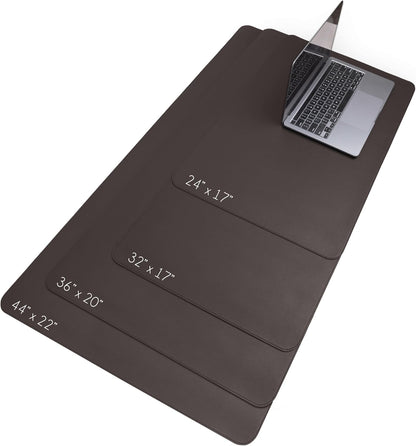 Vine Creations Leather Desk Mat 24" x 17", Desk Protector, PU Leather Desk Pad, Non Slip Small Desk Pad Mat, Desk Blotter, Desk Pads on Top of Desks, Home or Office Small Desk Mat (Black)