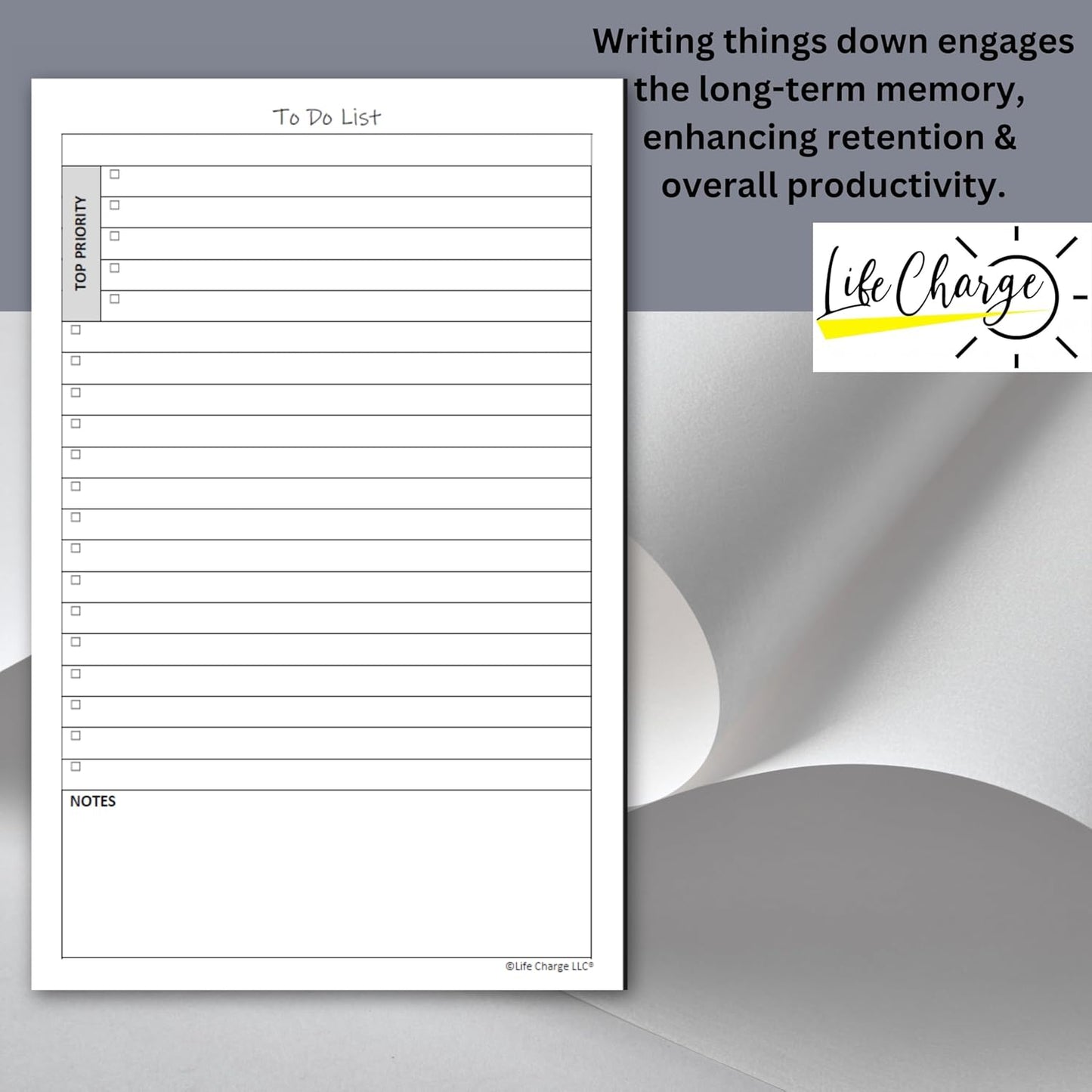 TO DO List Planner Notepad, 60 Page Planning Pad. Undated ToDo Checklist w/Priority & Note Sections. Organize & Track Projects, Clients or Daily Tasks. 8.5 X 11, A4 Tear Sheets.