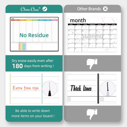 Magnetic Dry Erase Chore Chart - 14.5"x11" Chore Chart for Kids, Teens and Adults - 6.5"x8.5" List Board for Fridge - 6 Extra Fine Point Markers Included - Shipped Flat