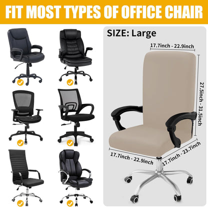 Smiry Stretch Printed Office Chair Armrest Covers, 2 Pcs Soft Fit Removable Washable Computer Desk Chair Arm Covers Protector, Black