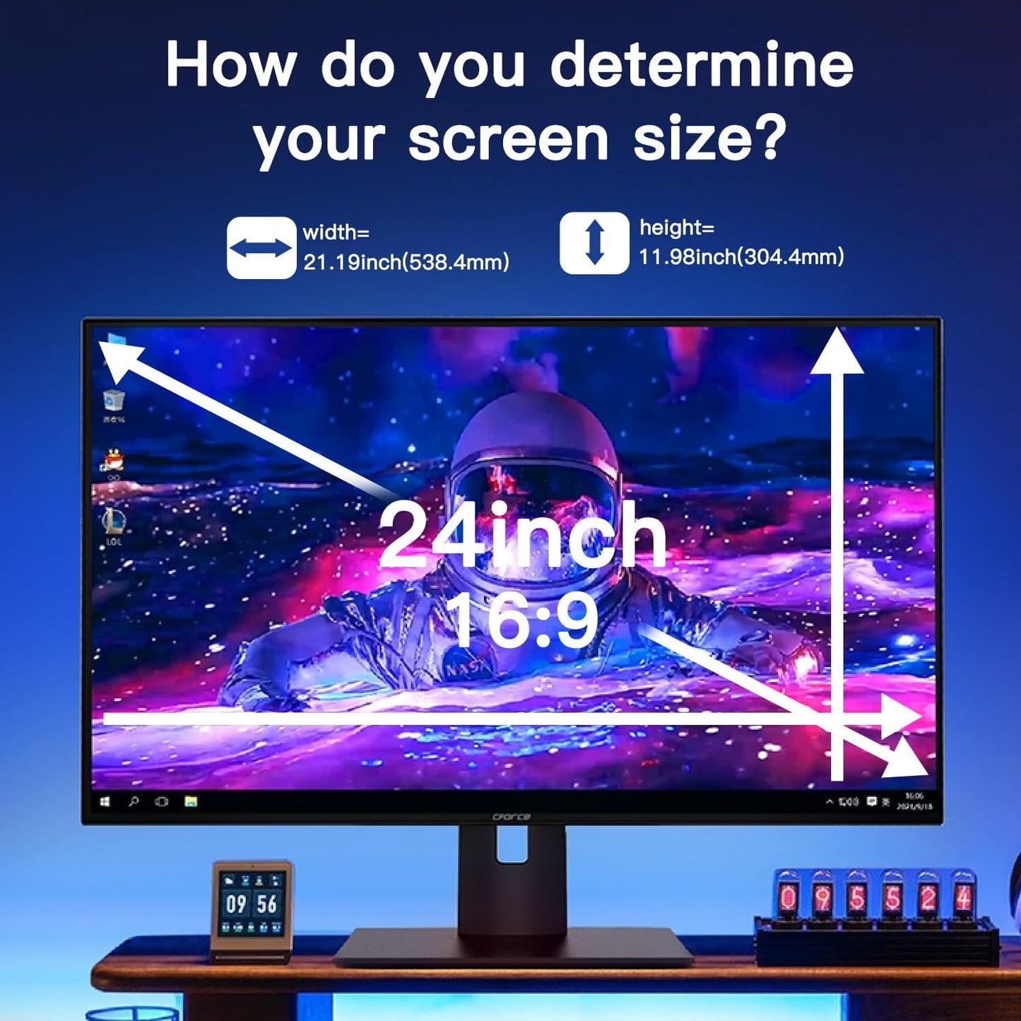 2 Pack Magnetic Hanging Computer Privacy Screen 24 Inch for 16:9 Widescreen Monitor, Removable Privacy Screen Anti Glare Blue Light Computer Screen Privacy Shield, Anti-Scratch 24in Protector Film