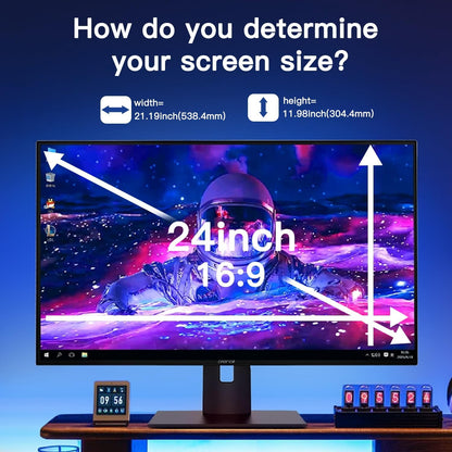 2 Pack Magnetic Hanging Computer Privacy Screen 24 Inch for 16:9 Widescreen Monitor, Removable Privacy Screen Anti Glare Blue Light Computer Screen Privacy Shield, Anti-Scratch 24in Protector Film