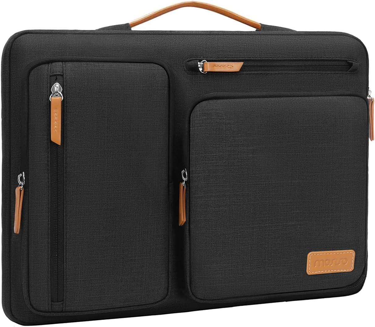 MOSISO 9-11 inch Tablet Sleeve Case for iPad A16 2025, iPad Air 11 inch M3 M2, iPad Pro 11 M4, iPad 10/9/8/7th, Galaxy Tab A9+/S9/S8/Plus 11, Side Open Carrying Bag with 4 Zipper Pockets, Black