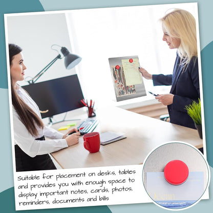 Fainne 2 Pcs Magnetic Bulletin Board with Easel Stand Mini Magnet Metal Tabletop Memo Display Board for Back to School Menu Table Office Supplies (Black,11 x 8.5 Inches)