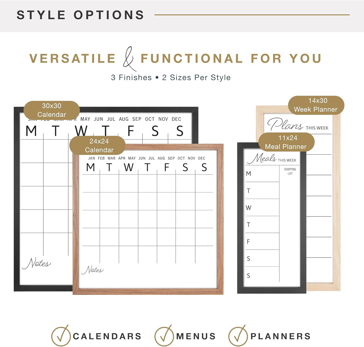 MCS Dry Erase Weekly Planner 11x24 Walnut Framed Calander Whiteboard for Wall, Plan Your Week with Family Weekly Planner for Dinners, Sports, Events & More