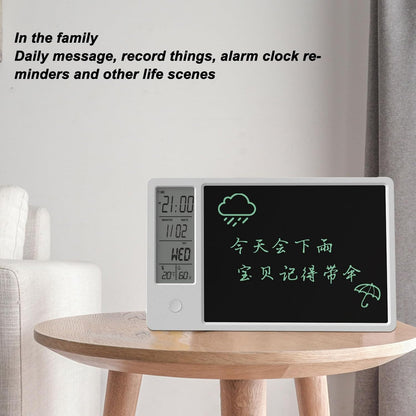 Tissting Digital Calendar Memo Board 8.5x11in/21.6x27.9cm LCD Writing Pad with Time Temp Display - Rechargeable Desktop Organizer for Office Home Electronic Paperless Note Taking Planning Tool