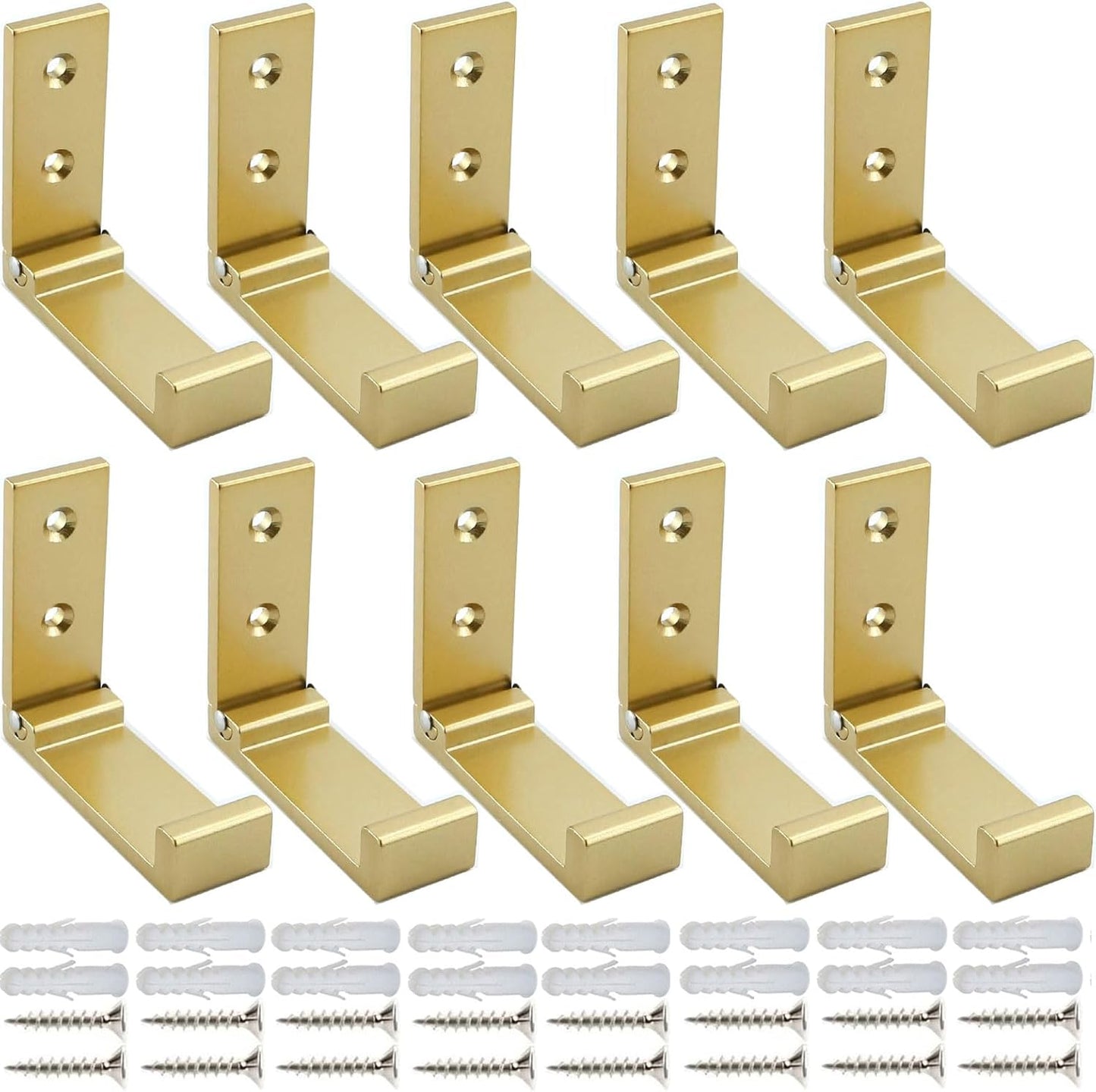 ZEYU Folding Coat Hooks, 5Pcs Wall Hooks for Hanging Coat Towel Hooks Hardware Heavy Duty Aluminum Alloy Headphone Holder No Rust Wall Mounted with Screws for Bags Fitness Equipment