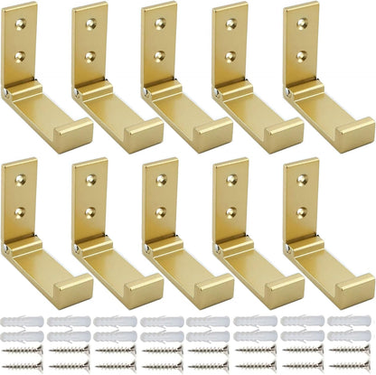 ZEYU Folding Coat Hooks, 5Pcs Wall Hooks for Hanging Coat Towel Hooks Hardware Heavy Duty Aluminum Alloy Headphone Holder No Rust Wall Mounted with Screws for Bags Fitness Equipment