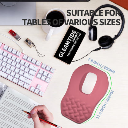Ergonomic Raised Mouse Pad Wrist Support with Bilateral Slope Memory Foam Mousepad for Wrist Rest and Carpal Tunnel Pain Relief 11.8x7.9〃 Black