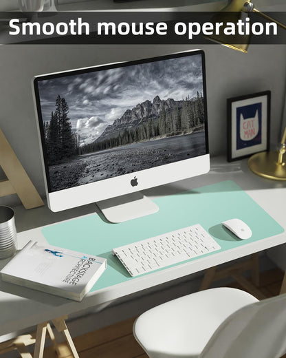 Leather Desk Pad Protector, Office Desk Mat, Large Mouse Pad, Non-Slip PU Leather Desk Blotter, Laptop Desk Pad Desk Accessories for Office and Home (Black, 40" x 17")