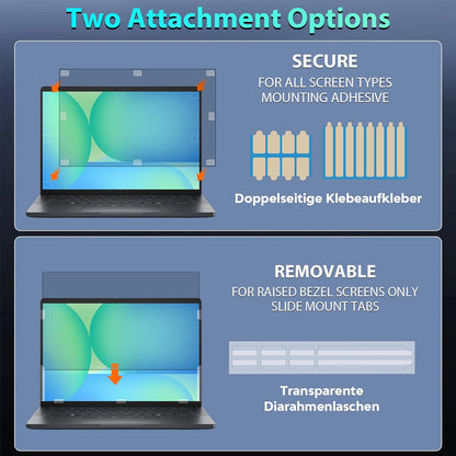 Laptop Privacy Screen 14 Inch 16:9 Aspect Ratio, Laptop Screen Privacy Shield Compatible With Lenovo Hp Dell Acer Asus Thinkpad Envy Xps, Removable Anti Glare Blue Light Computer Filter Protector