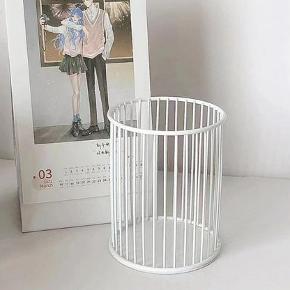 Metal Pen Holder Cup for Desk Makeup Brushes Pencil Holders Home Office Organizer Black