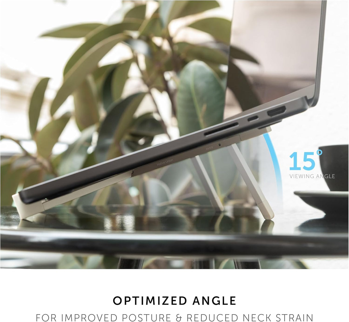Native Union Fold Laptop Stand – Ultra-Slim Foldable & Portable Laptop Stand – Ergonomic & Optimized Viewing Angle – for 13 to 16 Inch MacBooks & Laptops, 10 to 16 Inch iPads & Tablets (Black)