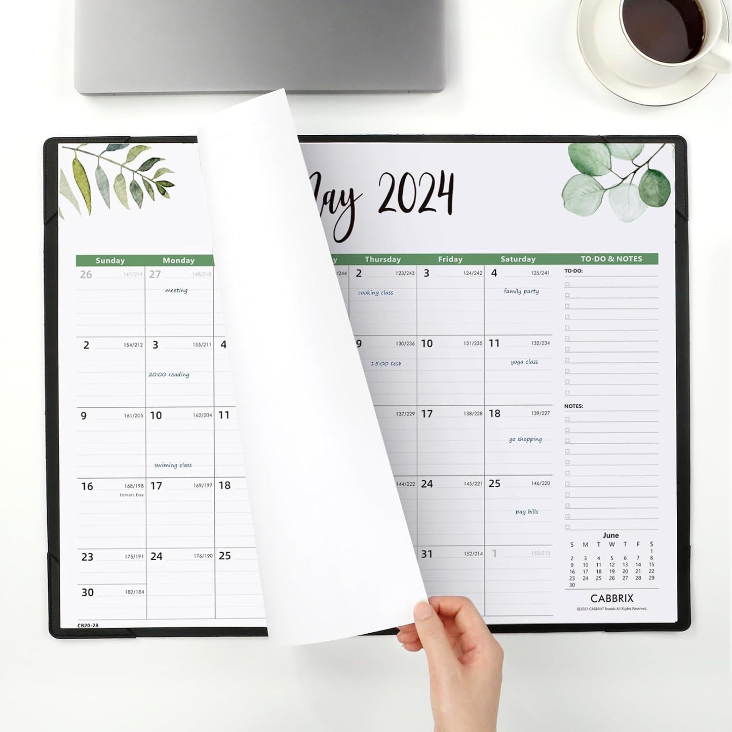 Large Desk Calendar 2026 with Desktop Mat, Cabbrix Desk Pad Calendar 22 x 17 Inch Covering January 2026 to June 2027, Desk Blotter Calendar 2026 for Home School and Office