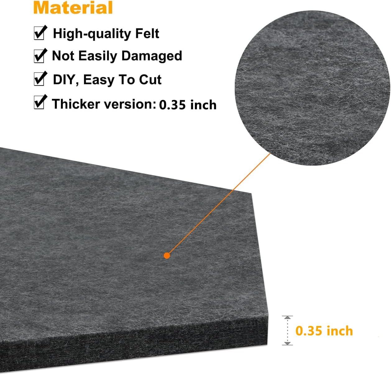 8 Pack Hexagon Felt Bulletin Board Tiles - 12" Large Thick Pin Board for Walls with 30 Push Pins, DIY Boards for Office Home School Decor, Aesthetic Hex Cork Board Alternative