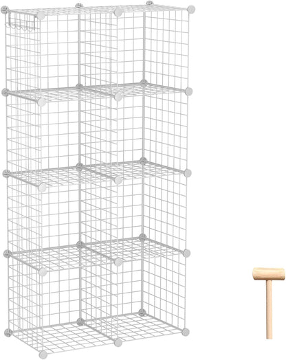 C&AHOME Wire Cube Storage, 6 - Cube Organizer Metal C Grids, Modular Shelves Units, Storage Bins Shelving, Closet Organizer, Ideal for Home, Office, Living Room, 36.6”L x 12.4”W x 36.6”H Black