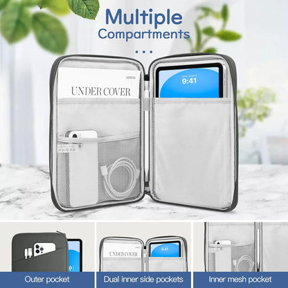 Dadanism 9-11" Tablet Sleeve Bag Carrying Case for iPad (A16) 11th Gen 11", iPad 10th Gen 10.9" Air 5/4, iPad Air M4/Pro 11", iPad 9/8/7th, Galaxy Tab A11+ Plus 11", Remarkable 2 10.3", Black