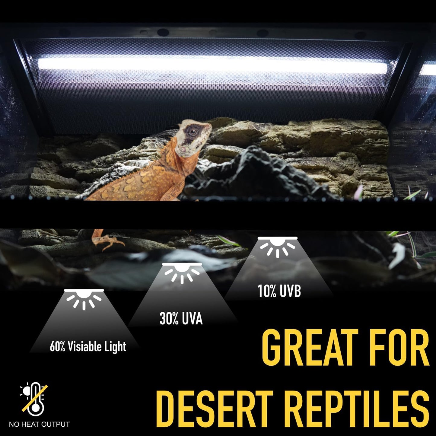 T5 UVB Reptile Light Tube, UVB10.0 24W T5 Lamp Tube for Reptiles, Bearded Dragon UVB Light, Terrarium Liner Bulb Bar for Lizard,Length 22'' (T5 UVB Tube, 24Watt)