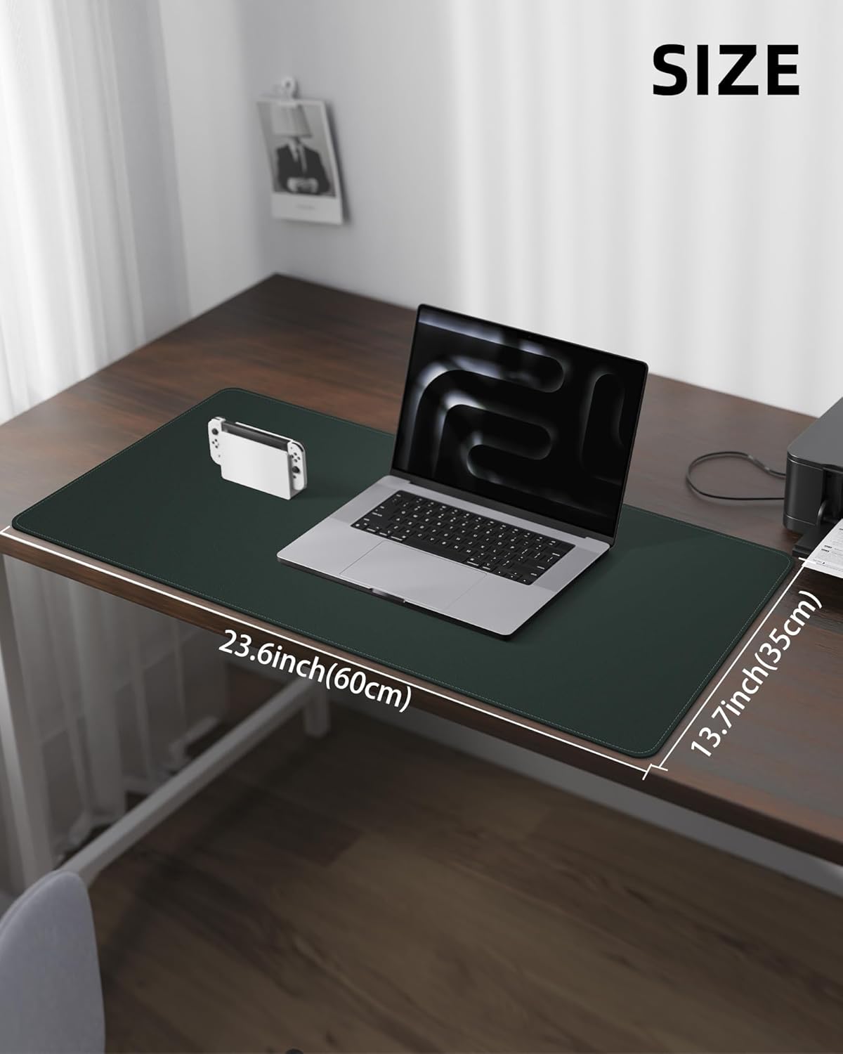 AFIING Desk Pad Protector 23.6" x 13.7" - Non-Slip Waterproof PU Leather Desk Mat for Mouse, Keyboard, Laptop, Office and Home Workspace (Beige)
