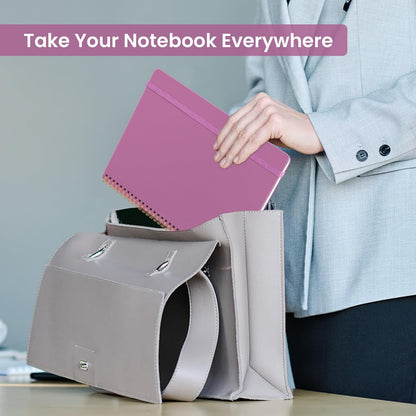 Taja Spiral Lined Notebook, 8.5"x11" Notebooks for Work, Large A4 Journal for Women & Men, College Ruled Journaling Notebook for Writing, Plastic Cover Spiral Journal, Purple