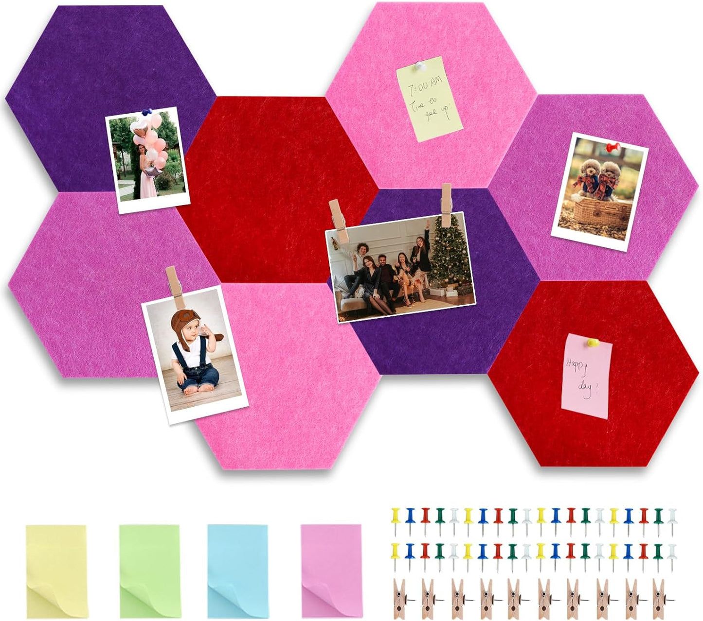 Vuzvuv Black 28"x16" Large Cork Board with 50 Push Pins & Sticky Notes, Self-Adhesive Bulletin Board for Wall, Felt Pin Vision Board for Paste Notes,Schedules Offices Home