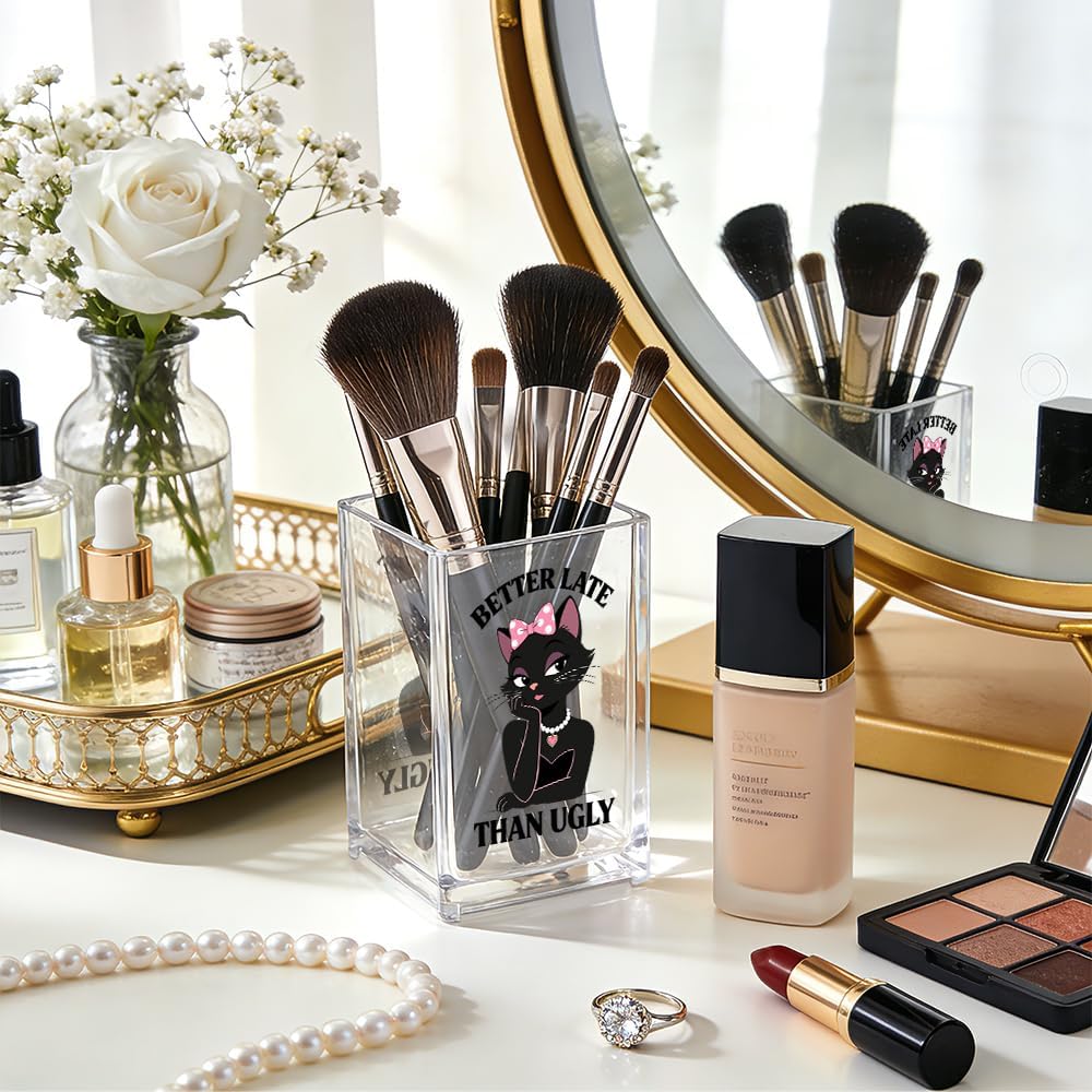 The Makeup Artist Acrylic Cosmetic Pencil Pen Holder, Funny Vanity Accessories for Girls, Makeup Brushes Holder for Beauty Specialist Esthetician, Make Up Artist MUA Appreciation Gifts