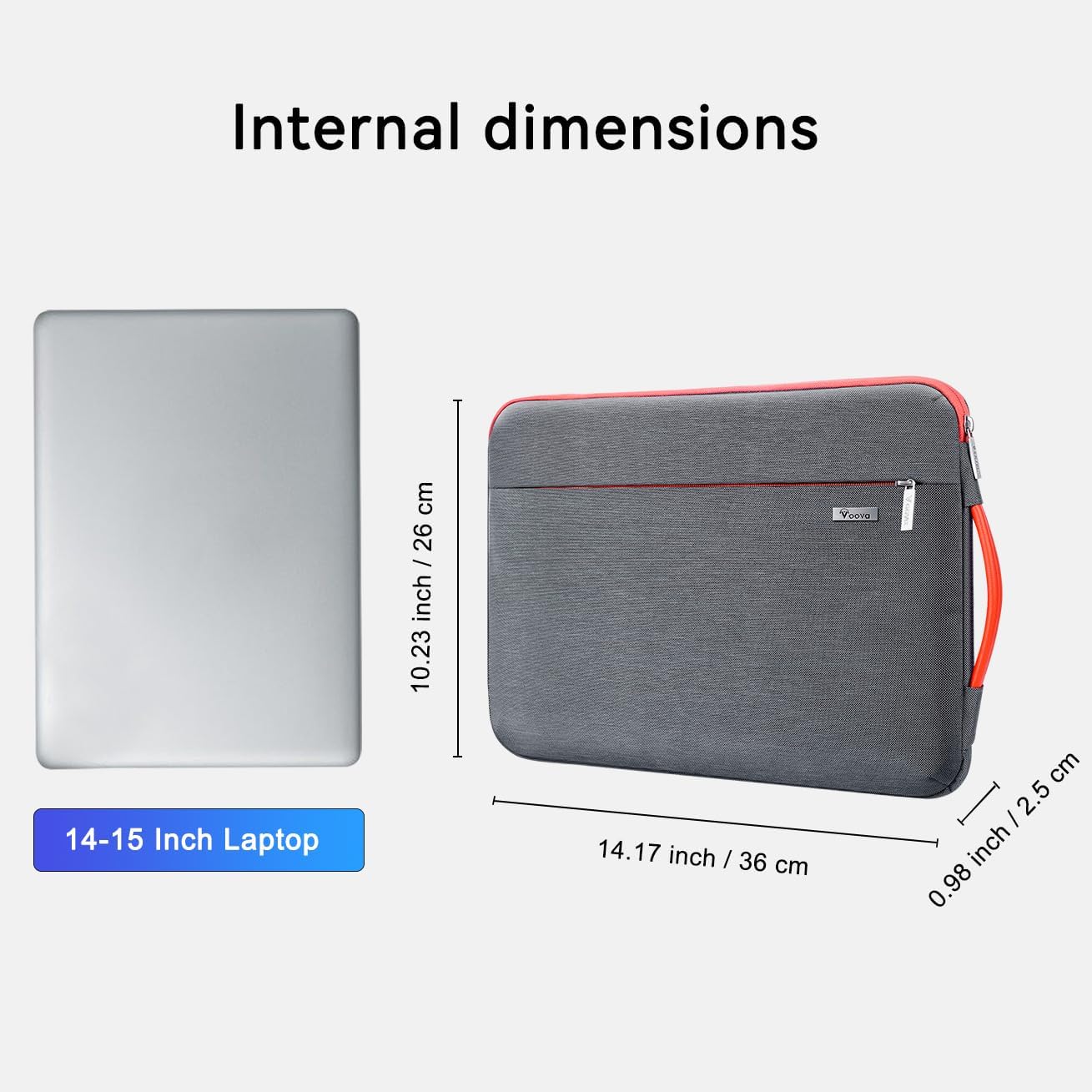 Voova Laptop Sleeve Case 15.6 16 Inch with Handle, 360° Protective Waterproof Slim Computer Bag Cover Compatible with MacBook Pro M2/M3/M4 16, HP Acer Lenovo Yoga ThinkPad Asus Laptop, Grey