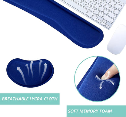 Keyboard Wrist Rest Mouse Wrist Support Set, Memory Foam Wrist Rest Pad for Computer Laptop Keyboard Mouse, Ergonomic Wrist Cushion Support for Typing Pain Relief, Gaming Home Office, Flowers Grass