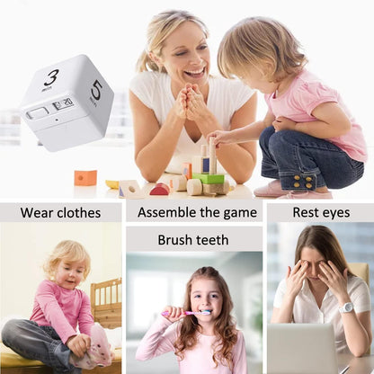Cube Timer, Productivity Visual Timer 1/3/5/10 Minutes Preset, Desk Portable Rotating Multi Timers for ADHD Time Management Work Study Cooking Workout School