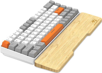 Bamboo Keyboard Wrist Rest for Computer Keyboard, Ergonomic Mechanical Keyboard Wrist Rest, Hard Wrist Rest for Pain Relief, Anti-Slip Keyboard Rest Pad for Laptop/PC Gaming/Mac (68-Key)