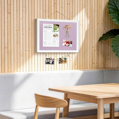 DOLLAR BOSS Bulletin Boards with Linen 1-Pack 16''X 12'' Double-Sided Cork Board for Walls Wood Framed Bulletin Boards, Small Pin Board for Home Kitchen Office Decorative Hanging 10 Pushpins