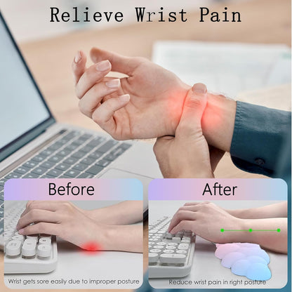 Cloud Keyboard Wrist Rest Dark Green Mouse Pad with Wrist Rest Ergonomic Wrist Pad Memory Foam Non-Slip Wrist Support for Computer Laptop Gaming Home Office Relief Typing Pain Green