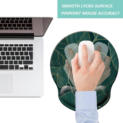 Mouse Pad with Wrist Support, Ergonomic Mouse Pad with Memory Foam Wrist Rest Cushion, Non-Slip Rubber Base Gaming Mice Pad for Home Office Computer Laptop, Flowers Grass