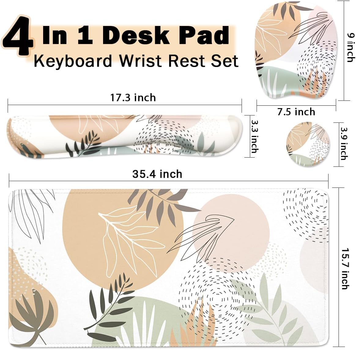 WB WEIRDBEAST Keyboard Wrist Rest Large Mouse Pad Wrist Support for Computer, 4 in 1 Memory Foam Keyboard Pad Desk Mat Ergonomic Hand Rest Wrist Cushion for Home Office Gaming-Pink
