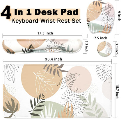 WB WEIRDBEAST Keyboard Wrist Rest Large Mouse Pad Wrist Support for Computer, 4 in 1 Memory Foam Keyboard Pad Desk Mat Ergonomic Hand Rest Wrist Cushion for Home Office Gaming-Pink