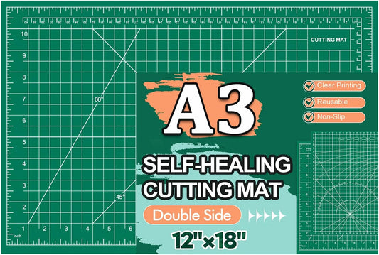 10 Pcs Self Healing Cutting Mat Bulk, 12"×18" Rotary Cutting Mats for Crafts, A3 Sewing Boards for Fabric Quilting Scrapbooking Precision Cutting Double Sided 5-Ply