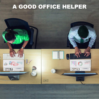 TSJ OFFICE Small Desktop Whiteboard -Glass Dry Erase Board Computer Keyboard Stand White Board Surface Pad with Drawer, Desk Organizers with Accessories for Office, Home, School Supplies - White