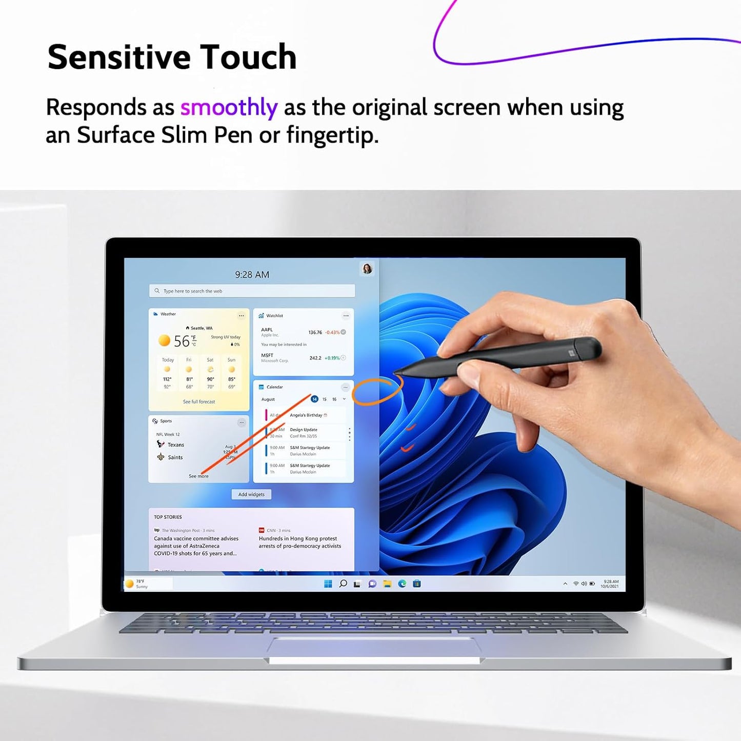 Peslv Magnetic Privacy Screen for Surface Laptop 6/5/4/3/2/1 13.5 Inch, Removable Anti Blue Light Glare Filter, Black Security Private Apy Block Protector