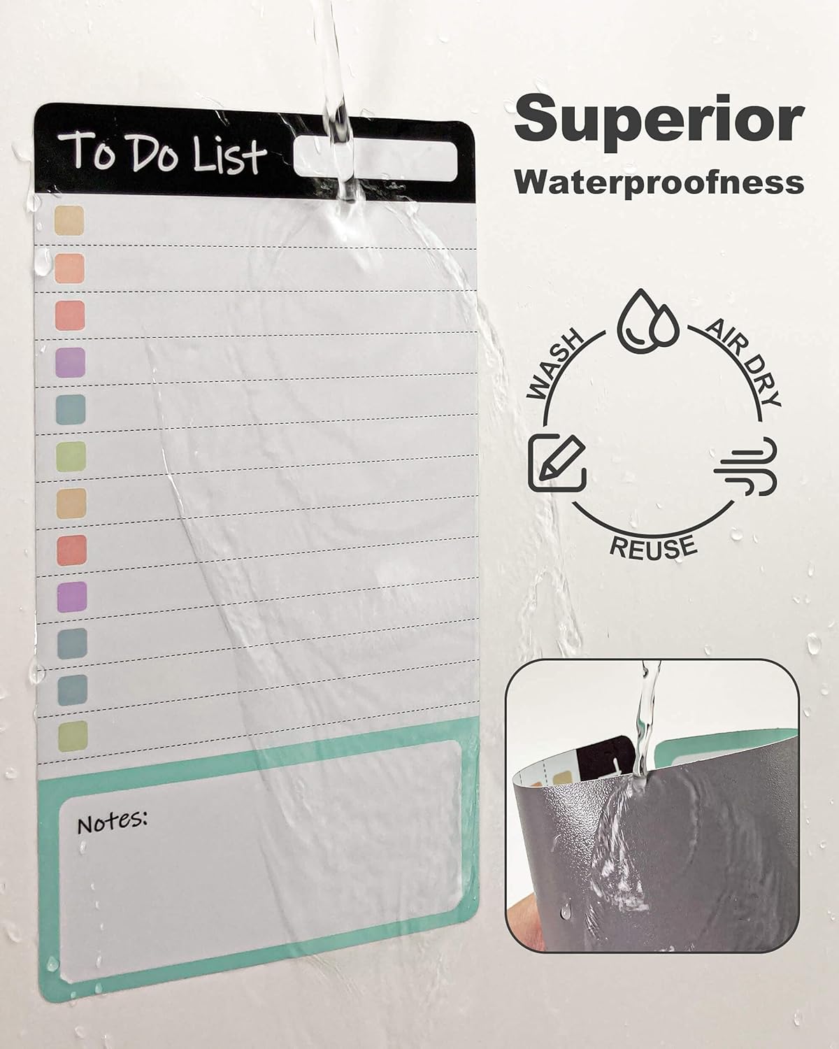 Dry Erase to Do List Sticky Notes| 8pcs Premium Daily Planner White Board| Chore Chart Checklist Notepad| Lined Task Todo Memo Pad| Removable Suitable for Home,Office,Refrigerator,Desk