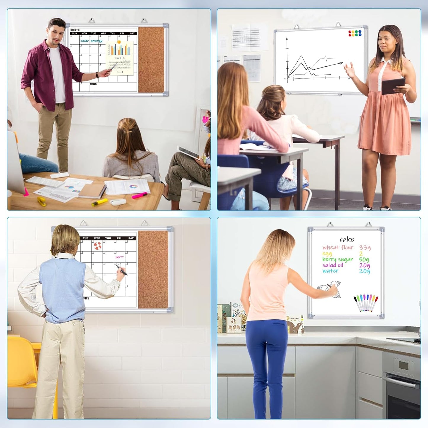 Weekly Planner Whiteboard, Weekly Dry Erase Board for Wall 16" x 12", Double-Sided Weekly Calendar Whiteboard with Pen Tray & Hook, Hanging Writing Schedule Board for Home, School, Office