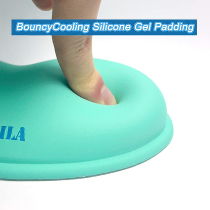 BRILA Ergonomic Silicone Mouse Wrist Rest, Cooling Silica Gel PU Leather Mouse Wrist Support Pad for Office Work and Laptop Computer Gaming