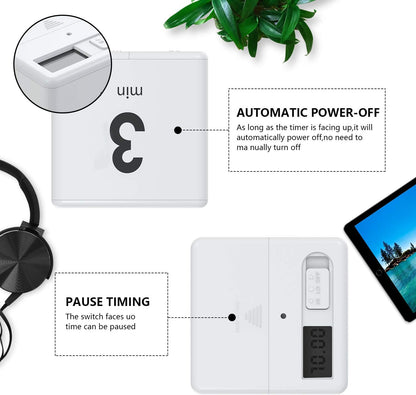 Cube Timer,Pretmess Gravity Flip Kitchen Timer for Time Management and Countdown Settings 1-3-5-10 Minutes