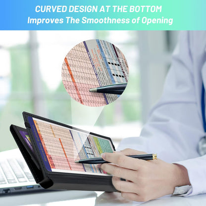 TWUTGAYW Nursing Clipboard, Portable Foldable Clipboard Pocket Size, 3 Layers Clip Board with Pen Holder for Students, Doctors, Nursing Edition clipboard with Elastic Band Notepad (Purple)