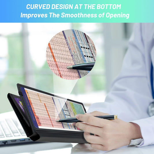 TWUTGAYW Nursing Clipboard, Portable Foldable Clipboard Pocket Size, 3 Layers Clip Board with Pen Holder for Students, Doctors, Nursing Edition clipboard with Elastic Band Notepad (Purple)