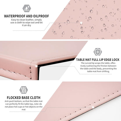 AKOZLIN 35.4"x 18.9" Soft PU Leather Surface Office Desk Mouse Mat Anti-Push Pad with Full Grip Fixation Lip Table Blotter Edge-Locked Protector