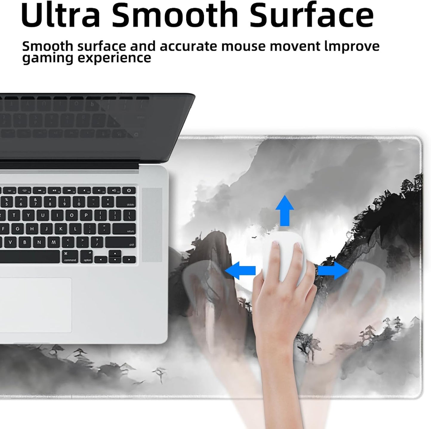 Galdas Mouse Pad For Gaming,Forest Background Pattern XXL XL Large Mouse Mat Long Extended MousePad Desk Mat Non-Slip Rubber Mice Pads Stitched Edges Thin (31.5 x 11.8 x 0.12 Inches) Tree