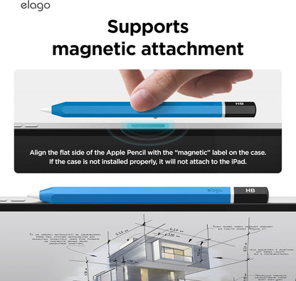 elago Classic Pencil Case Compatible with Apple Pencil (USB-C), Perfect Grip, Protective Skin, Silicone Sleeve, Supports Magnetic Attachment [Yellow]